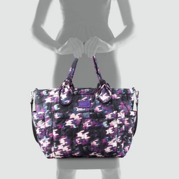 MARC by Marc Jacobs Pretty Nylon Eliz-A-Baby Diaper Bag, Black & Purple Multi - Picture 4 of 14
